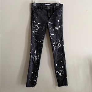 Black Distressed “Paint Splattered” Zara Jeans